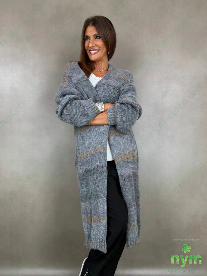 Cardigan lungo effetto tweed 57ac29pa7vi7wo - U / GRIGIO C. / AI26 - CARDIGAN