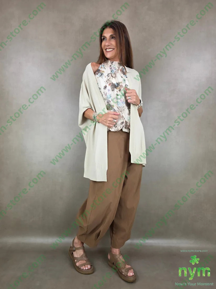 cardigan manica corta misto viscosa 65vi35pa - CARDIGAN