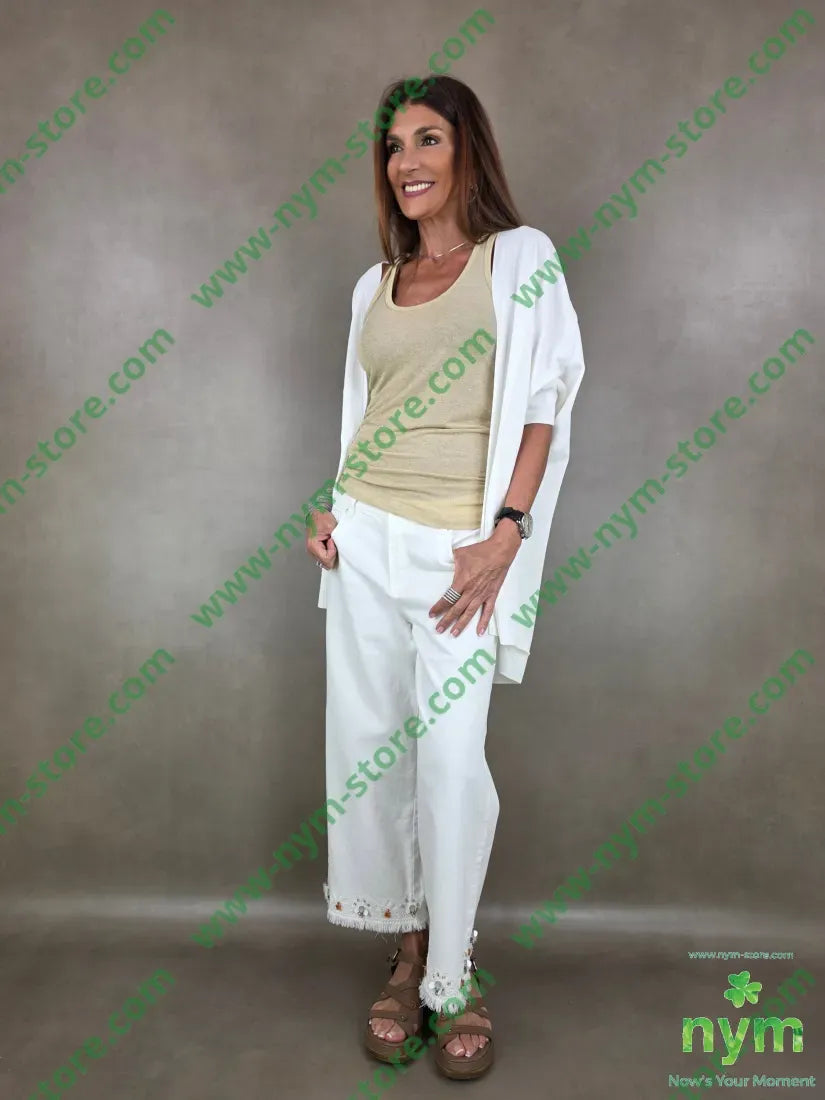 pantalone drill corto ricamo 70co29tc1ea - PANTALONE