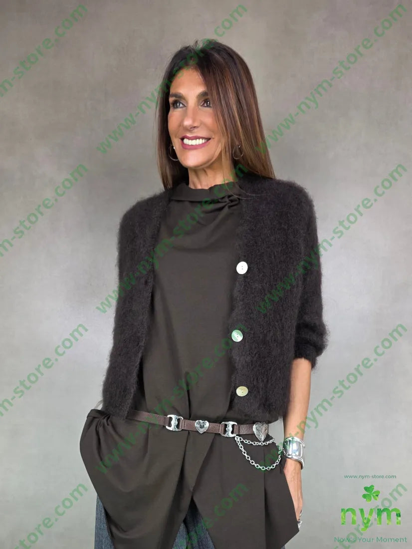 cardigan mohair manica 34 80wm17pa3ea U / MARRONE / AI25 CARDIGAN