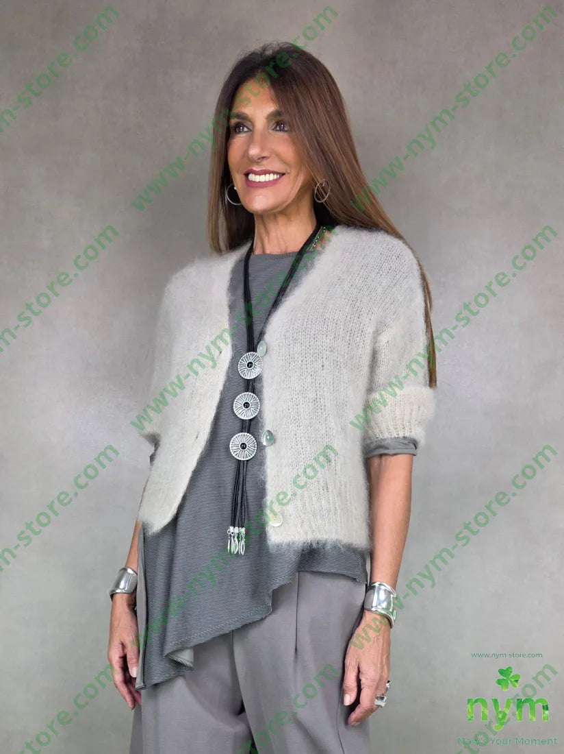 cardigan mohair manica 34 80wm17pa3ea U / SABBIA / AI25 CARDIGAN