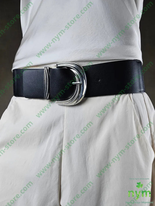 cintura fibbia tonda U / NERO / CONTINUATIVO CINTURA