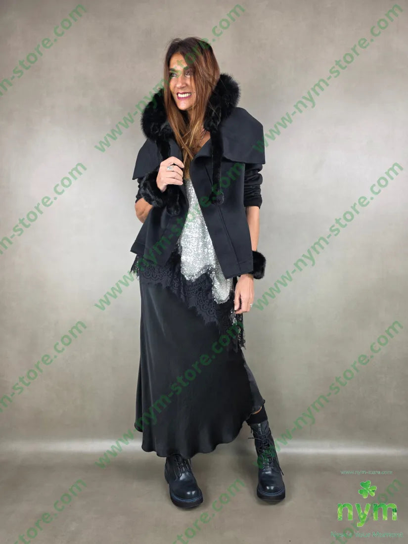 collo e polsini pelliccia 100pl U / NERO / AI25 ACCESSORI