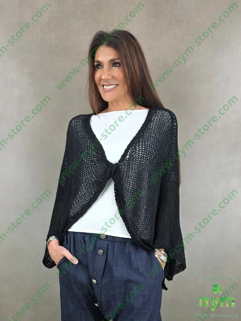 coprispalle con incrocio tricot 100pl - U / NERO / PE26 - MAGLIA