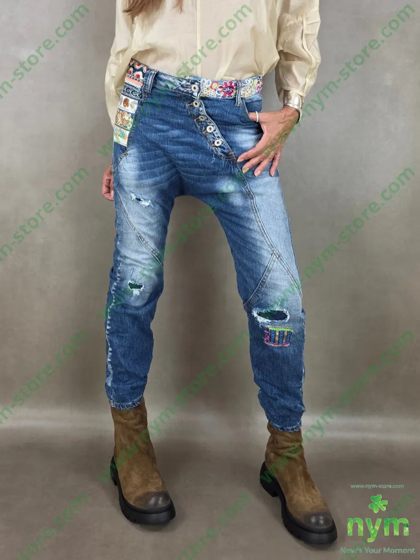 denim applicazioni 95co3vi2ea - S / DENIM / AI26 - PANTALONE