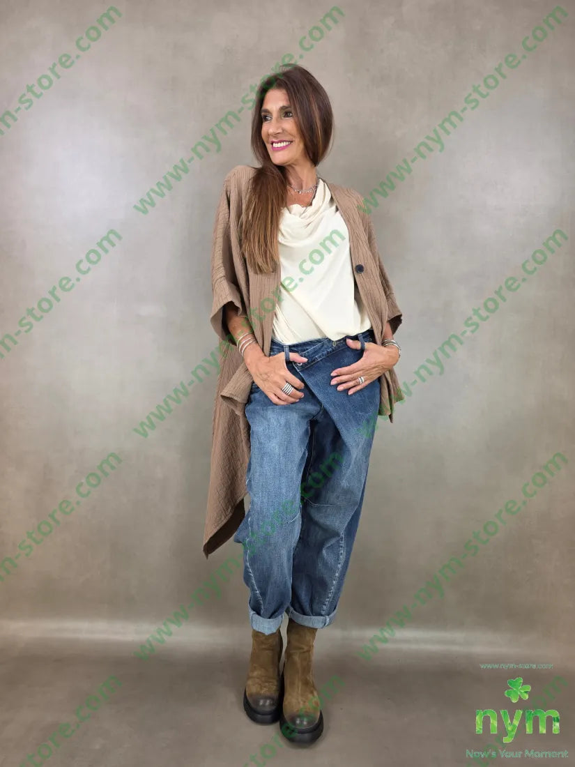 denim asimmetrico 75co24pl1ea - PANTALONE