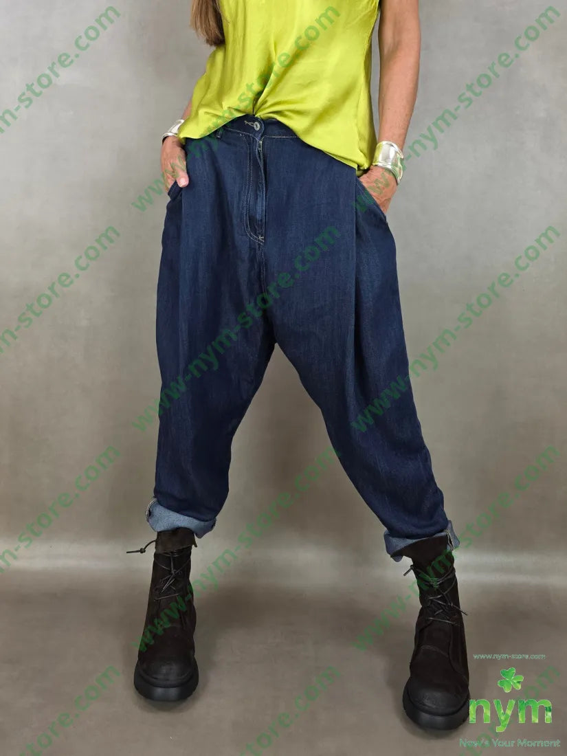 denim lyocel due pieghe 100ly - PANTALONE