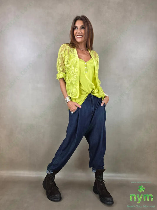 denim lyocel due pieghe 100ly - PANTALONE