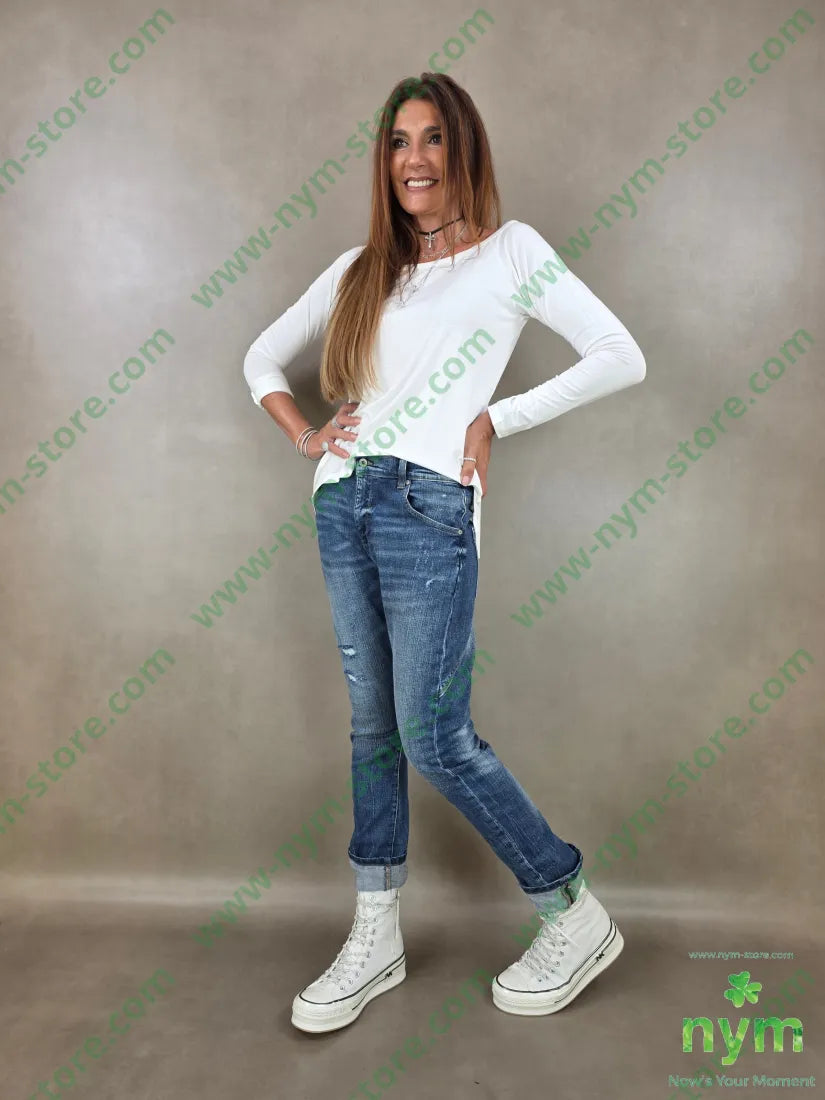 denim stretto rotture 93co5vi2ea - PANTALONE
