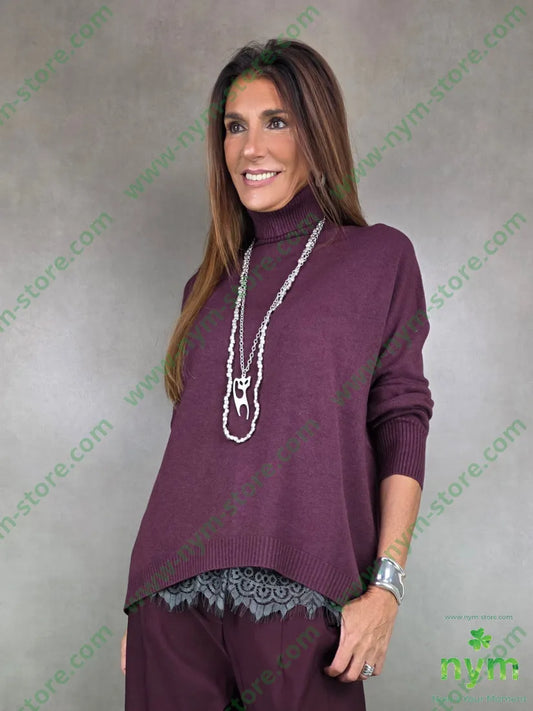 dolcevita piu corta davanti 50vi27pl23pa U / BORDO / AI25 MAGLIA