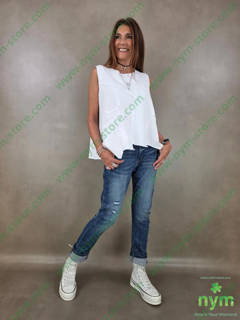 felpa senza man taglio vivo 100co - U / BIANCO / AI26 - MAGLIA