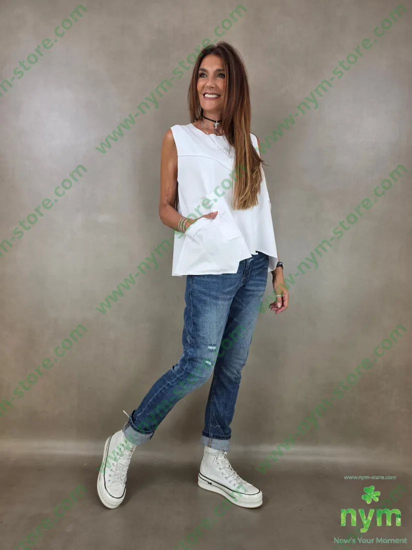 felpa senza man taglio vivo 100co - U / BIANCO / AI26 - MAGLIA