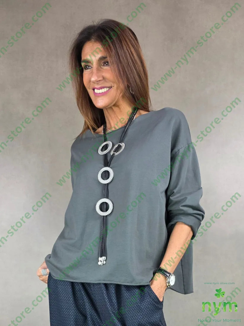 felpa tagliata a vivo 95co5ea U / ANTRACITE / AI25 MAGLIA