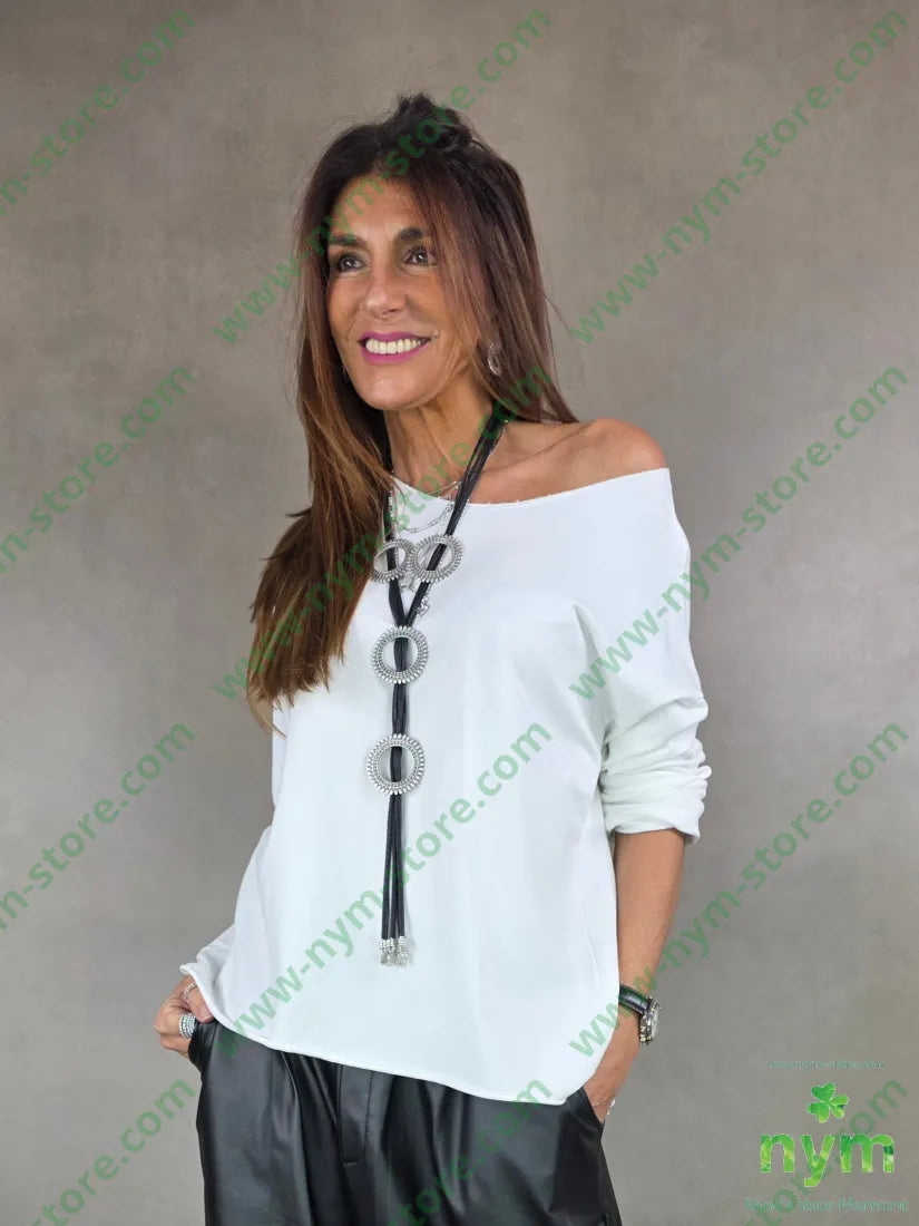 felpa tagliata a vivo 95co5ea U / BIANCO / AI25 MAGLIA