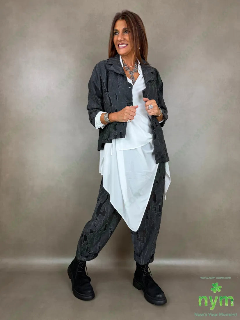 Giacca asimmetrica inserti tulle - GIACCA