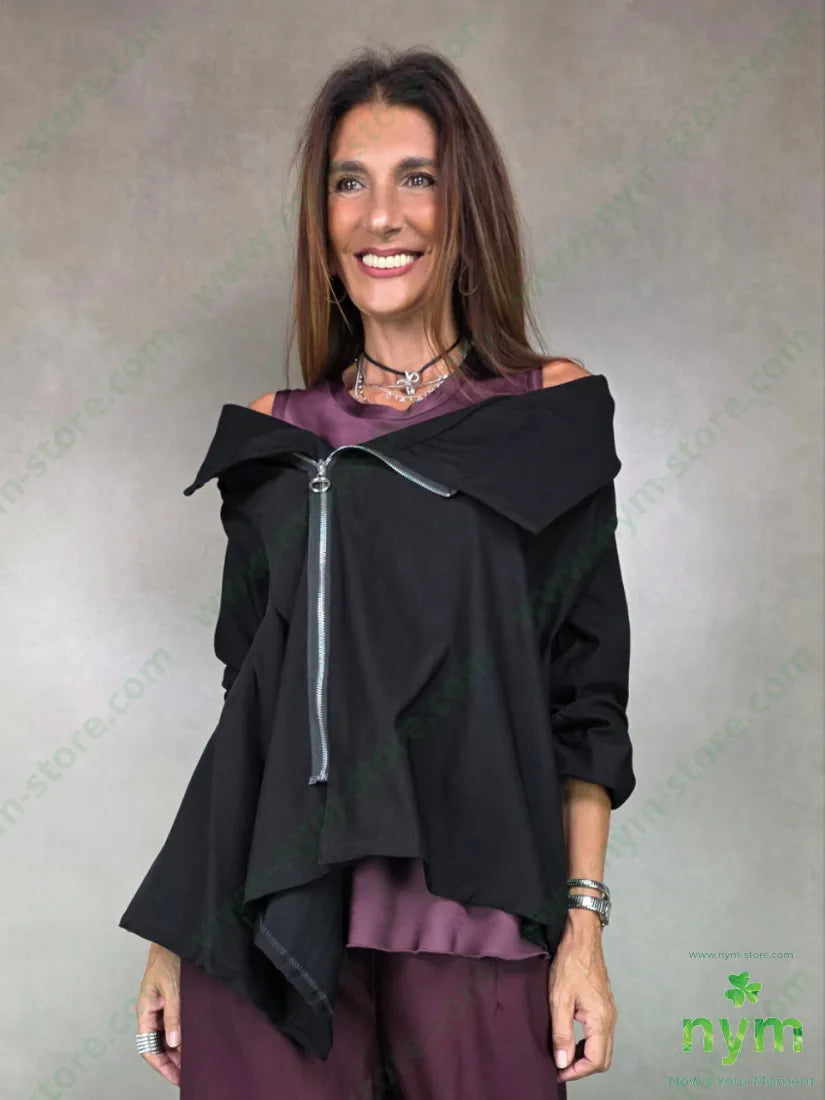 giacca bengalina zip 79vi19ny2ea U / NERO / AI25 GIACCA