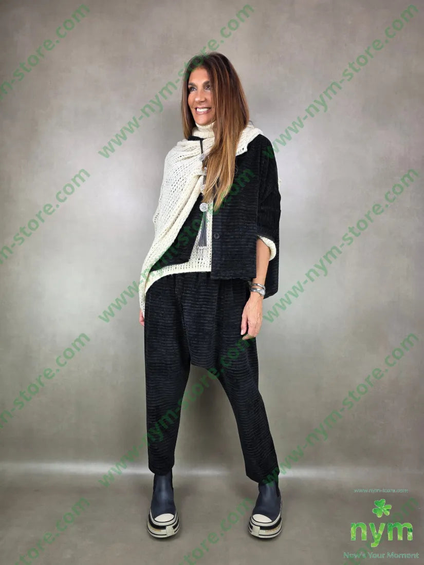 giacca ciniglia millerighe 45pl33vi18co4ea U / NERO / AI25 GIACCA