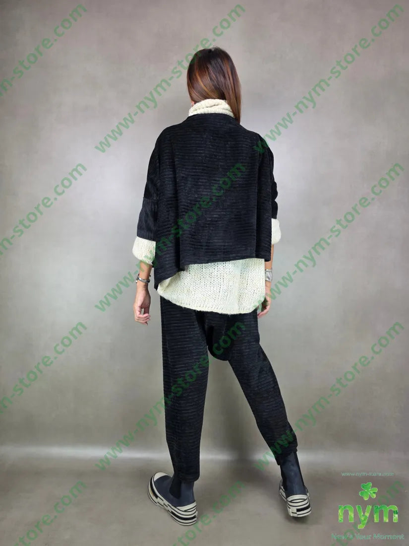 giacca ciniglia millerighe 45pl33vi18co4ea U / NERO / AI25 GIACCA