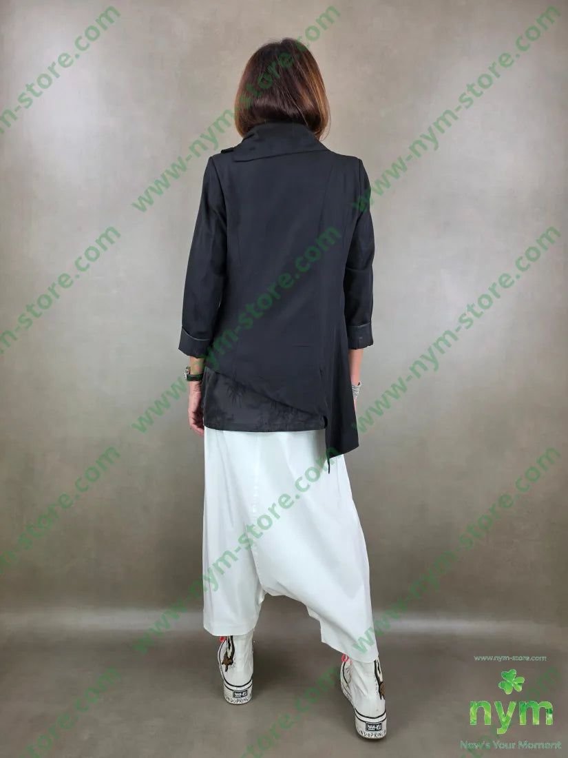 giacca collo asimmetrico 90ly10pa U / NERO / PE26 GIACCA