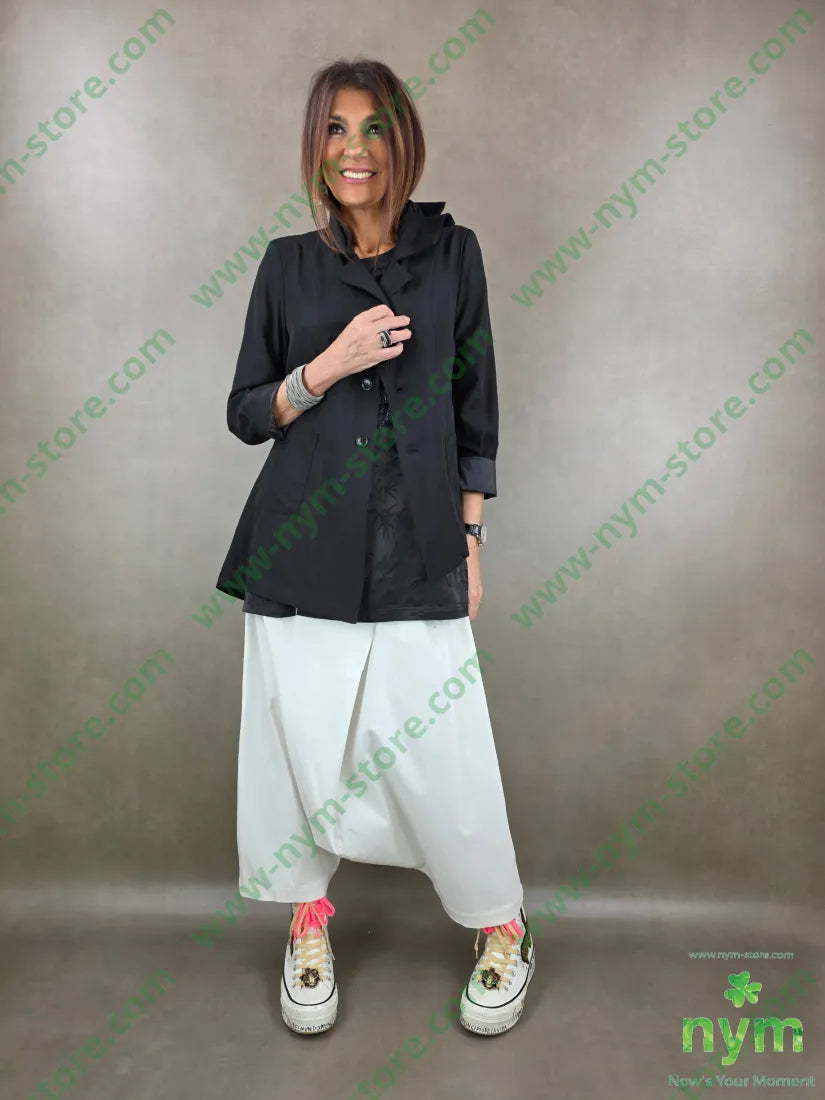 giacca collo asimmetrico 90ly10pa U / NERO / PE26 GIACCA