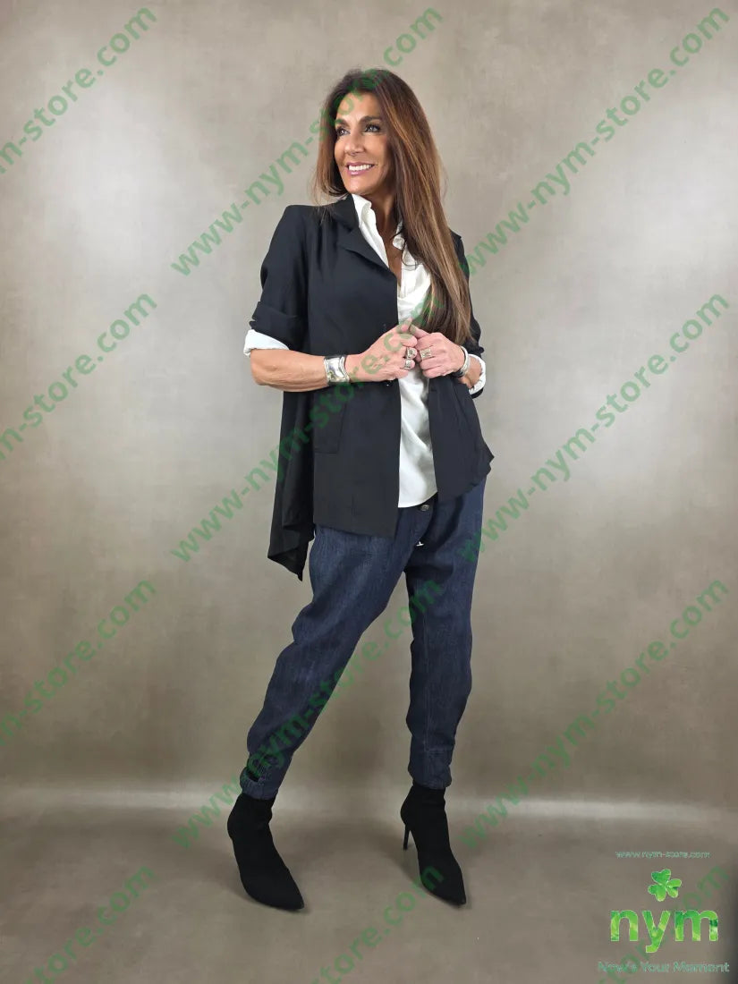 giacca collo asimmetrico 90ly10pa - U / NERO / PE26 - GIACCA