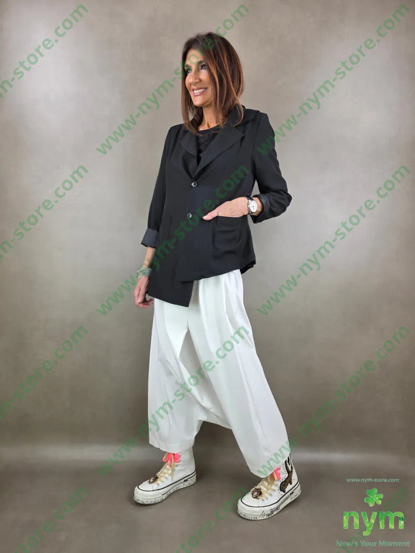 giacca collo asimmetrico 90ly10pa U / NERO / PE26 GIACCA