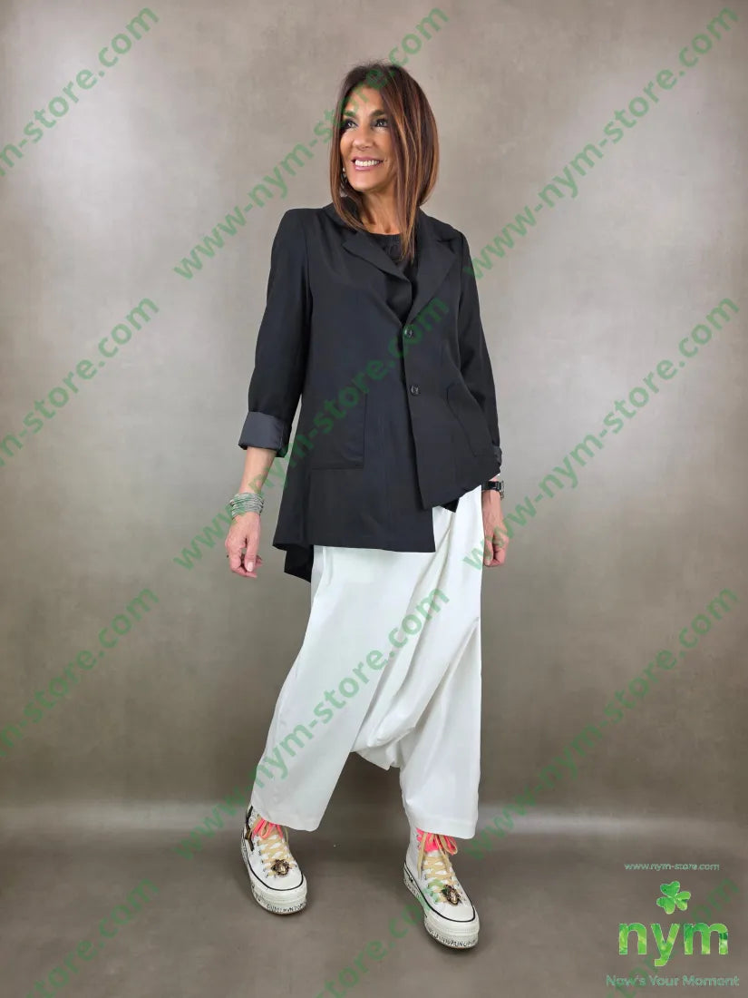 giacca collo asimmetrico 90ly10pa U / NERO / PE26 GIACCA