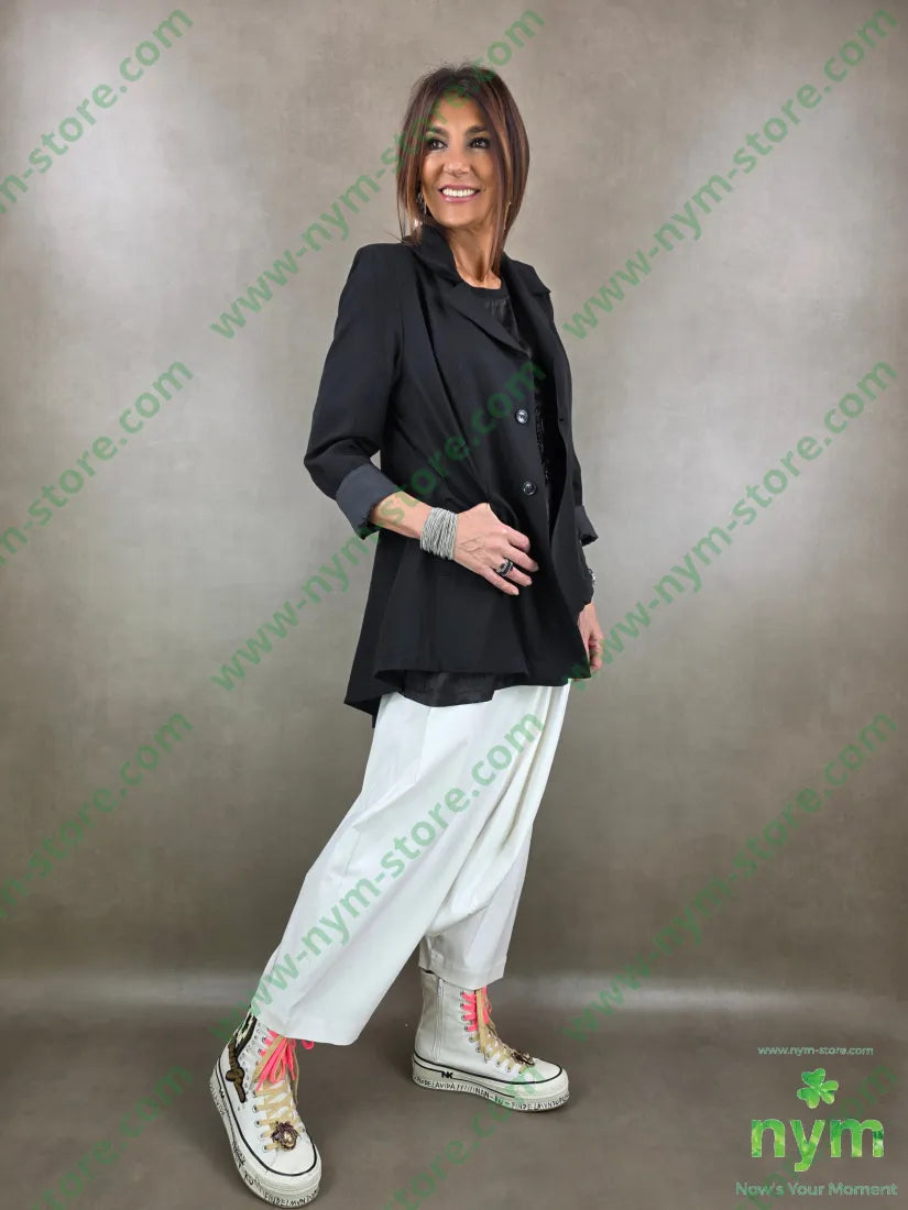 giacca collo asimmetrico 90ly10pa U / NERO / PE26 GIACCA