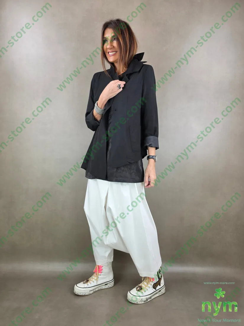 giacca collo asimmetrico 90ly10pa U / NERO / PE26 GIACCA