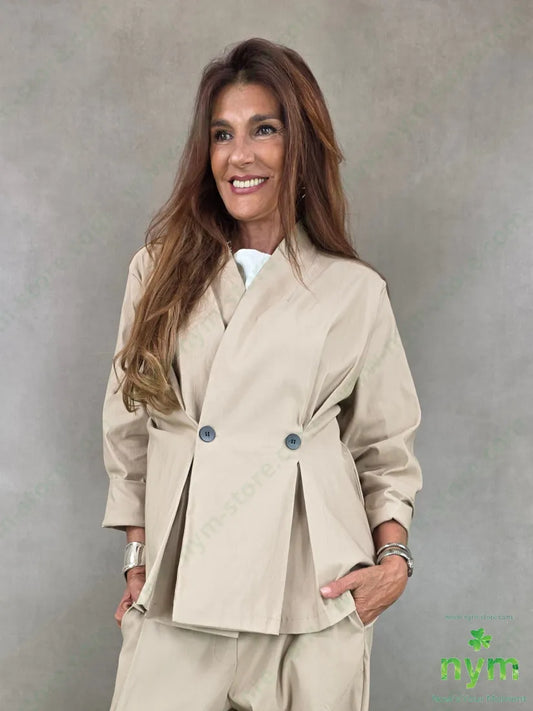 giacca con pieghe bengalina 79vi19ny2ea - U / BEIGE / AI26 - GIACCA