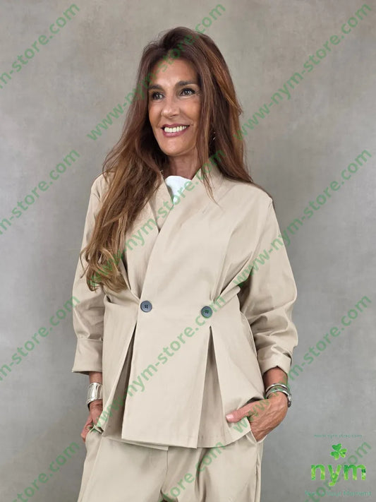 giacca con pieghe bengalina 79vi19ny2ea - U / BEIGE / AI26 - GIACCA