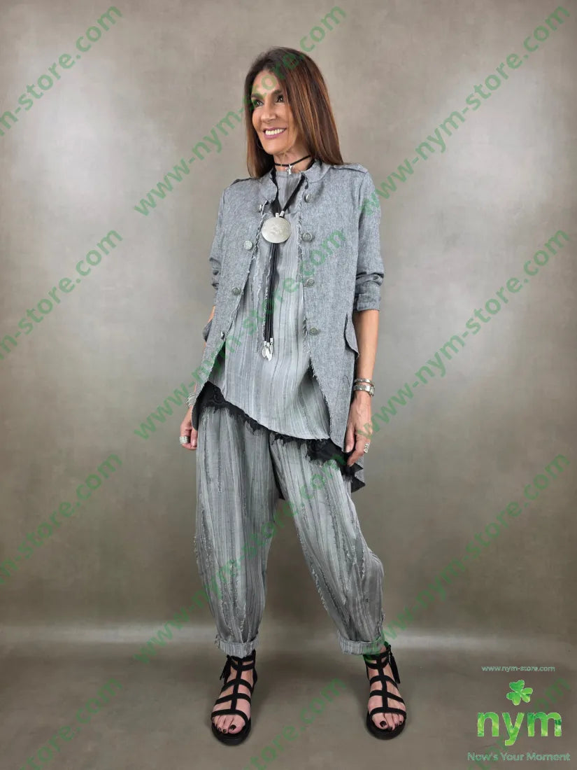 giacca corsaro tessuto lino 68co17li13pl2e - GIACCA