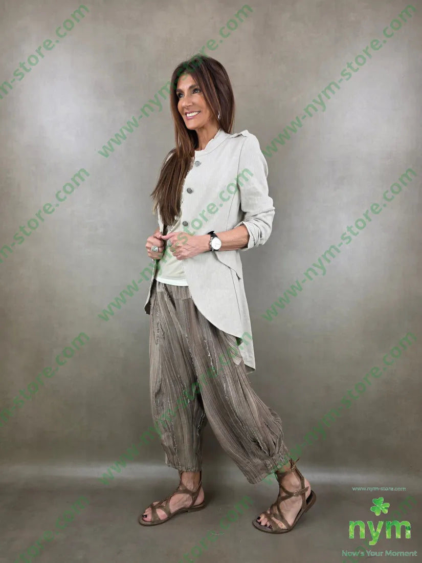 giacca corsaro tessuto lino 68co17li13pl2e - GIACCA