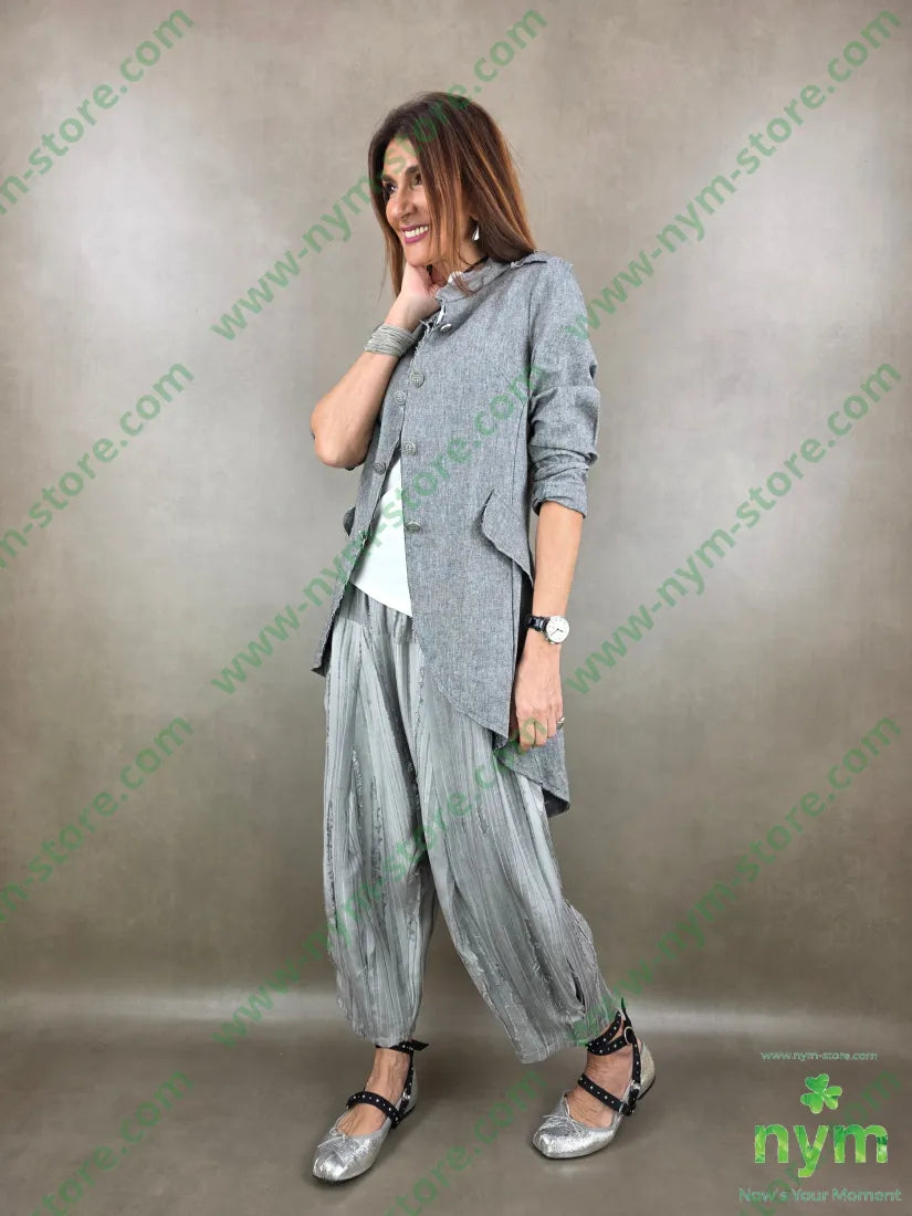 giacca corsaro tessuto lino 68co17li13pl2e - GIACCA