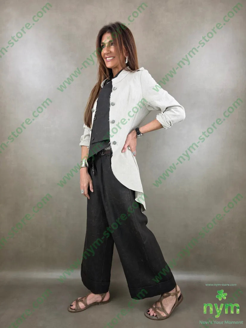 giacca corsaro tessuto lino 68co17li13pl2e - GIACCA