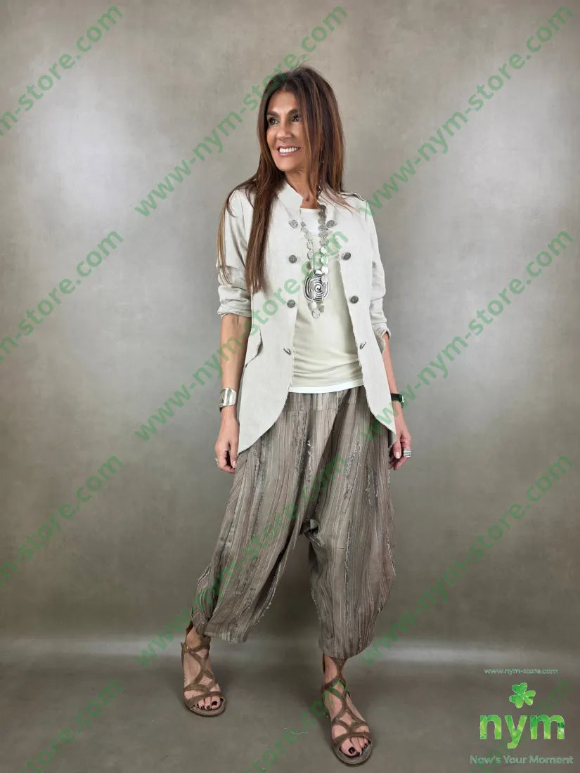 giacca corsaro tessuto lino 68co17li13pl2e - GIACCA