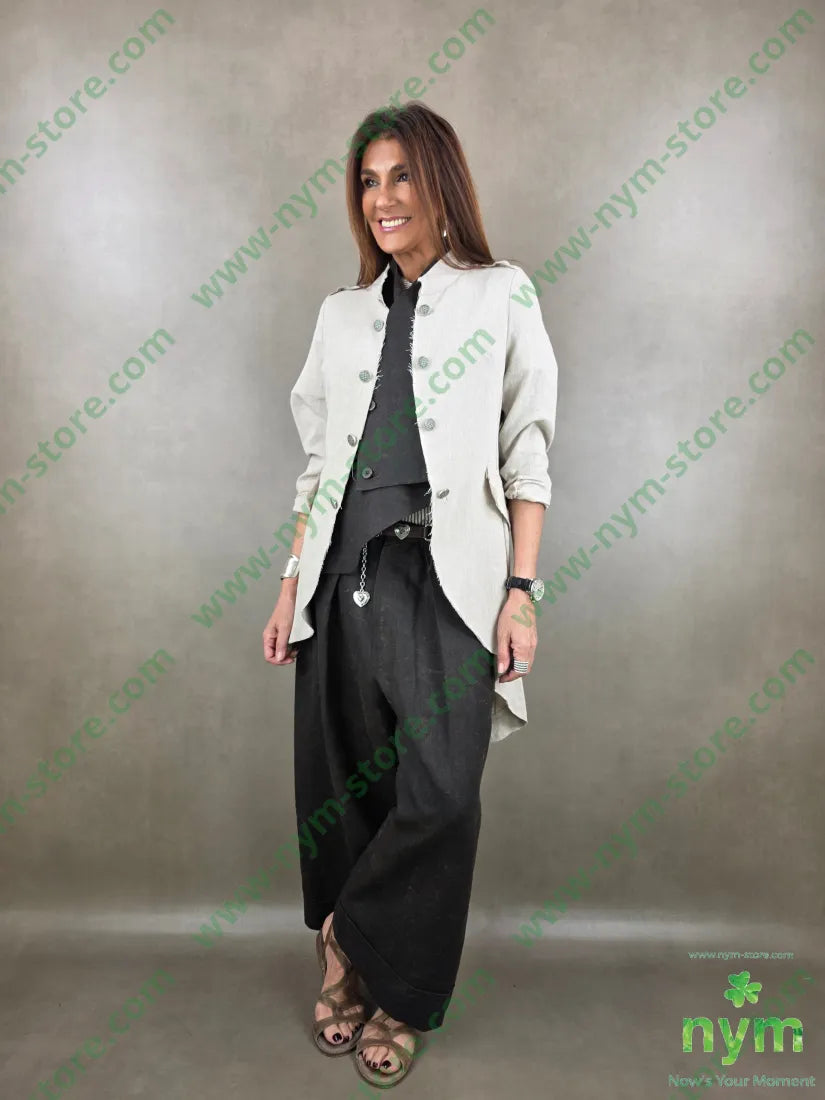 giacca corsaro tessuto lino 68co17li13pl2e - GIACCA