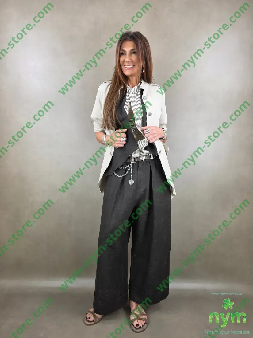 pantalone lyoncell effetto pelle invecchiata 93ly7li - U / MARRONE / PE26 - PANTALONE