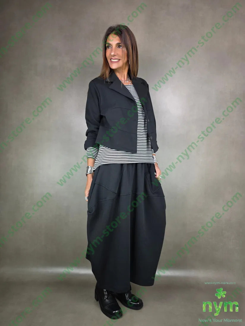 giacca corta trapezio 80co15pl5ea U / NERO / AI25 GIACCA