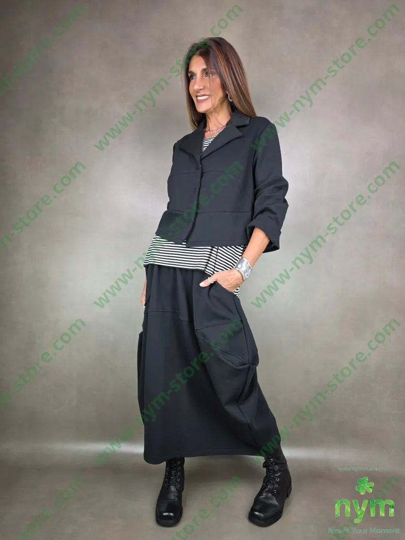 giacca corta trapezio 80co15pl5ea U / NERO / AI25 GIACCA