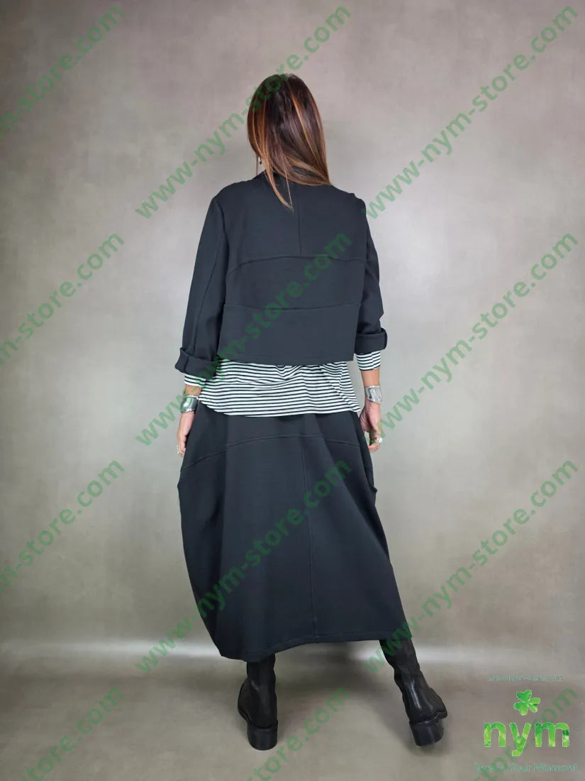 giacca corta trapezio 80co15pl5ea U / NERO / AI25 GIACCA