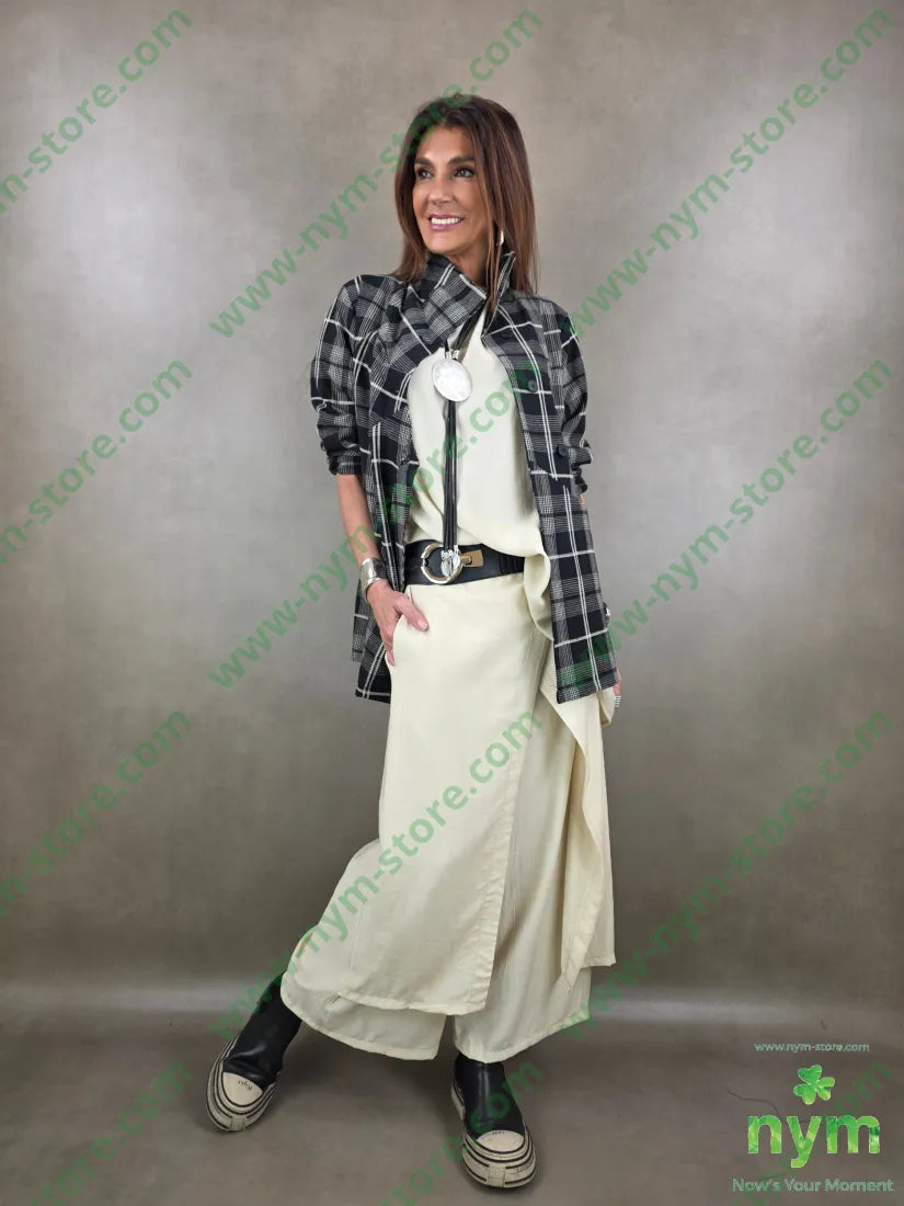 giacca cotone madras over 80co20li - U / NERO / PE26 - GIACCA