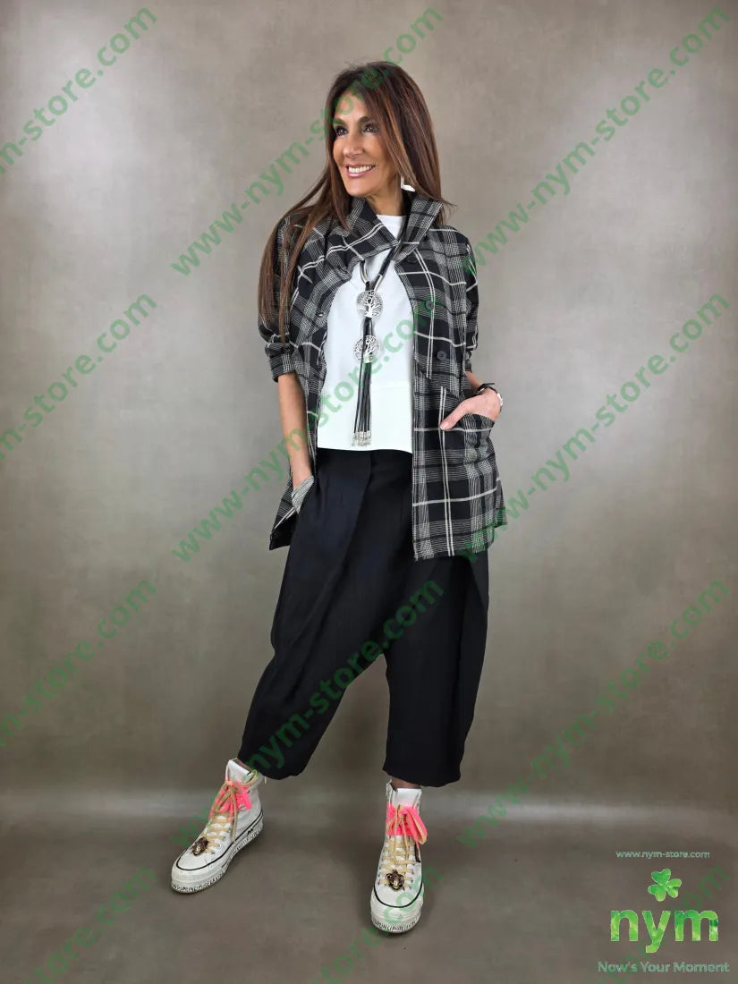 giacca cotone madras over 80co20li U / NERO / PE26 GIACCA