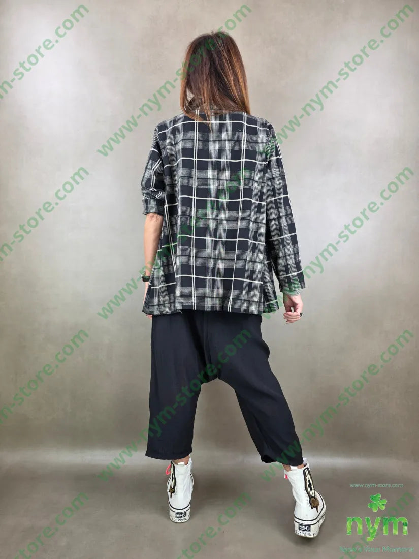 giacca cotone madras over 80co20li U / NERO / PE26 GIACCA