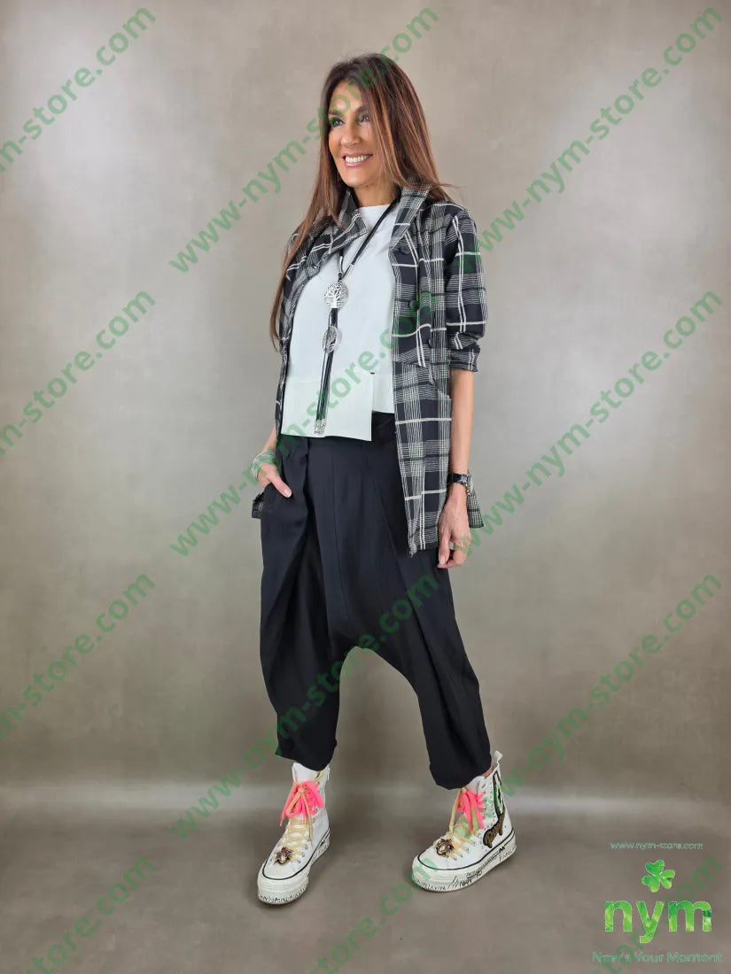 giacca cotone madras over 80co20li U / NERO / PE26 GIACCA