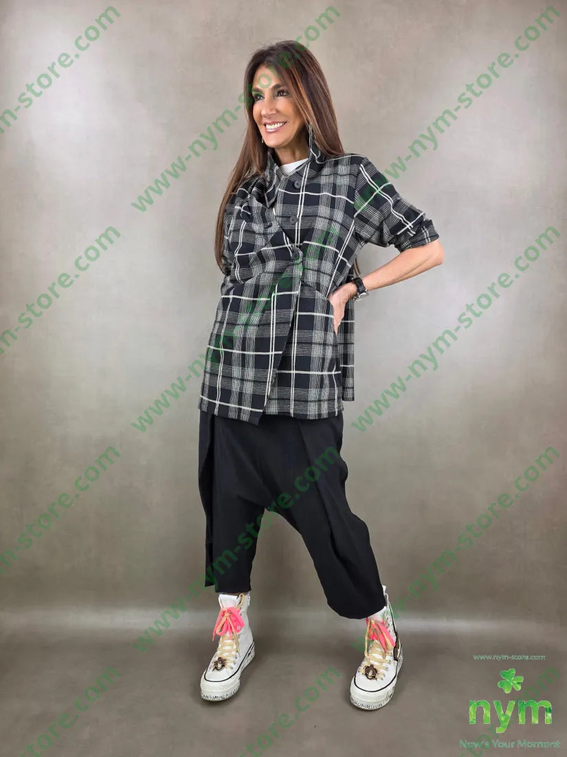 giacca cotone madras over 80co20li U / NERO / PE26 GIACCA