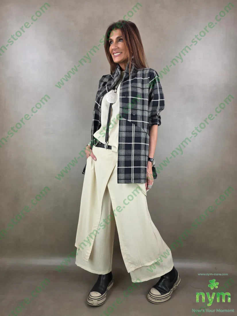 giacca cotone madras over 80co20li - U / NERO / PE26 - GIACCA