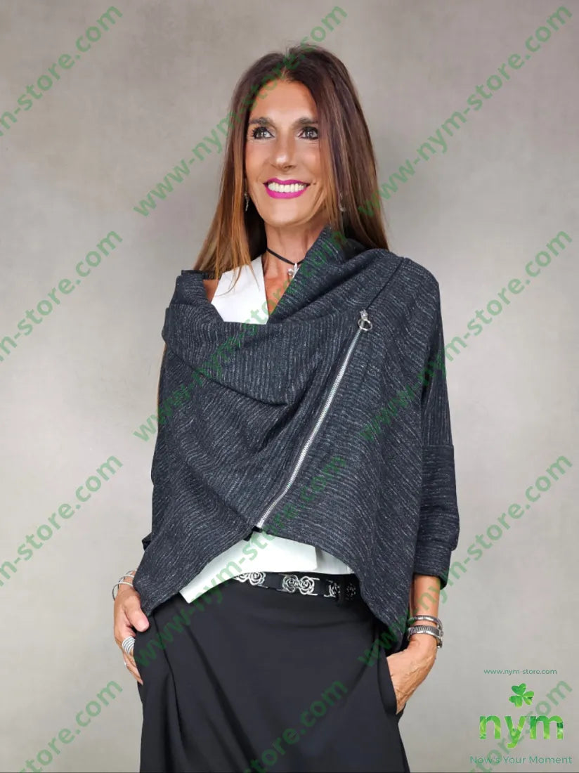 giacca fan collo ampio 61co22vi17pl U / NERO / AI25 GIACCA