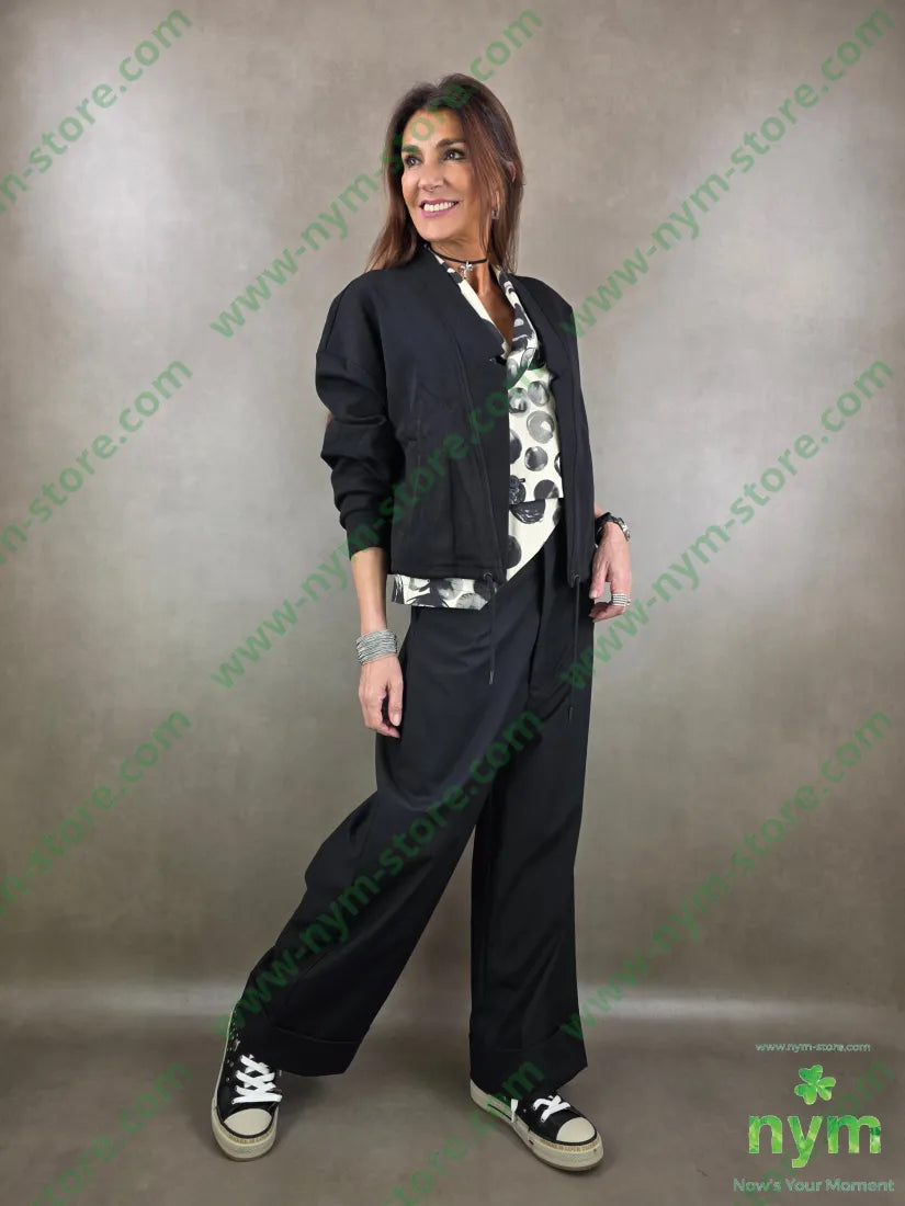 giacca felpa bordata 50co45pl5ea U / NERO / PE26 GIACCA