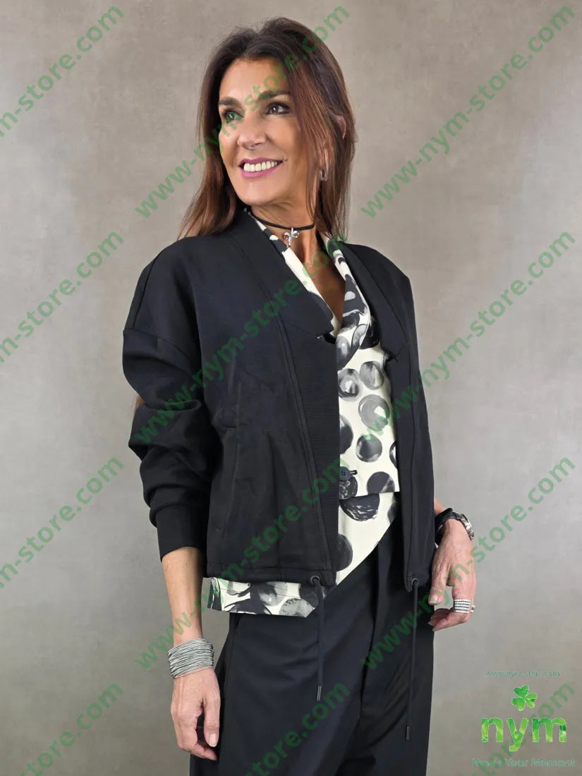 giacca felpa bordata 50co45pl5ea U / NERO / PE26 GIACCA